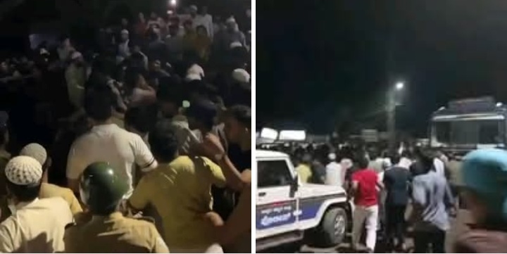 ರಾಷ್ಟ್ರೀಯ ಹೆದ್ದಾರಿ ಬಳಿ ನಿರ್ಮಿಸಿದ್ದ ಕಟ್ಟೆ ವಿವಾದ – ಬಿಗುವಿನ ವಾತಾವರಣ, ಸ್ಥಳದಲ್ಲಿ ಪೊಲೀಸ್ ಬಂದೋಬಸ್ತ್