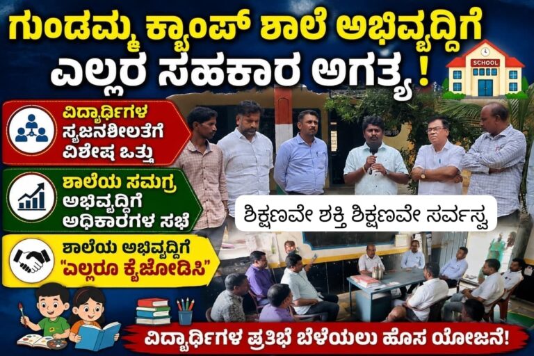 ದಾಖಲಾತಿ ಆಂದೋಲನದಿಂದ ಮುಚ್ಚುವ ಹಂತದಲ್ಲಿದ್ದ ಸರ್ಕಾರಿ ಶಾಲೆಗೆ ಹೊಸ ಜೀವ